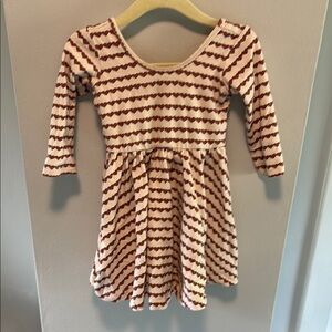 Alice and Ames heart Fit and Flare twirl Dress with 3/4 Sleeves 2t